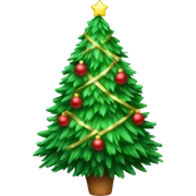 cozy christmas tree with tinsel sticker