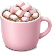 Light Pink mug of hot chocolate with marshmallows  sticker