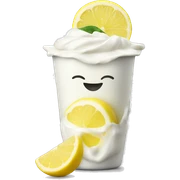 Yoghurt with lemon sticker
