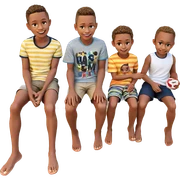 boys enjoying summer sunshine sticker