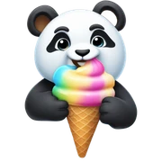 Panda eating ice cream sticker