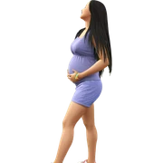 pregnant girl under rainbow sky sticker
