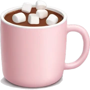 Light Pink mug of hot chocolate with marshmallows  sticker