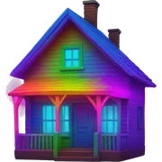 Multi neon colored house sticker