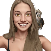 smiling girl with horror vibe sticker