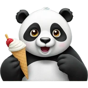 Panda eating ice cream sticker
