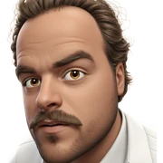 male portrait with facial hair sticker