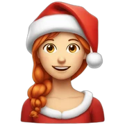 red head girl wearing Santa hat sticker