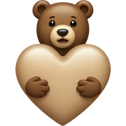 Beige heart and bear sticker