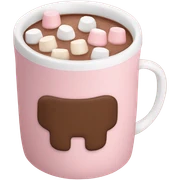 Light Pink mug of hot chocolate with marshmallows  sticker