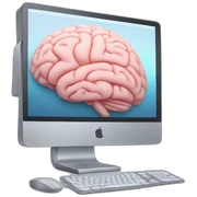 iMac with brain on screen sticker