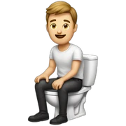 Man on toilet sticker