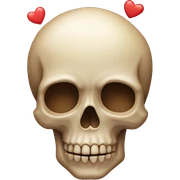 skull with hearts  sticker