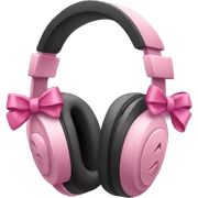 Headphones with pink bows  sticker