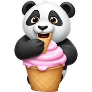 Panda eating ice cream sticker