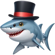 Shark with a top hat sticker