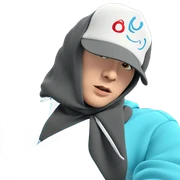 fashionable solo style with hat sticker