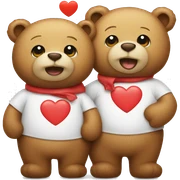 Two bears with heart sticker