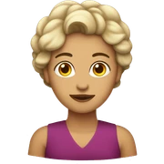 mujer mayor pelo corto contando sticker