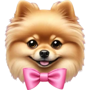 Pomeranian pink bow around neck sticker