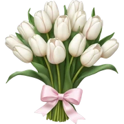 White tulips bouquet with light pink bow  sticker