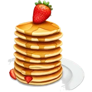Pancakes with strawberries  sticker