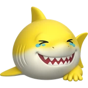 Fat yellow crying shark sticker