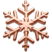 Realistic rose gold isolated snowflake  sticker
