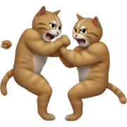 2 cats wrestling  sticker