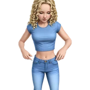 blonde girl in denim outfit sticker