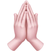 Light pink and white praying hands sticker