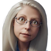 blonde girl with glasses portrait sticker