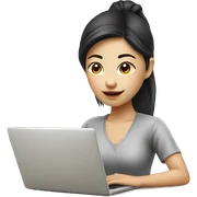Graphic Designer asian girl with laptop sticker