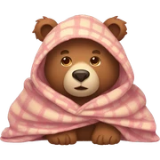 bear cozy in blanket sticker