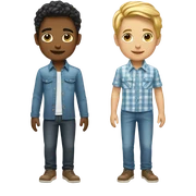two boys in stylish shirts sticker