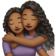 Girl hugs girl sticker