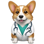 Doctor corgi sticker