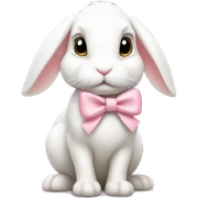 white bunny with pastel pink bow sticker