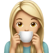 Girl sipping tea sticker
