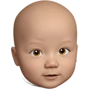 bald boy portrait looking at viewer sticker