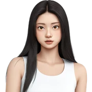 realistic portrait of girl sticker