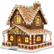 One gingerbreadhouse with lights  sticker