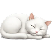 Cute white cat sleeping sticker