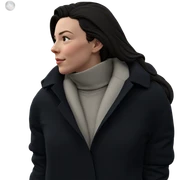 profile of a girl in coat sticker