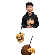 smiling boy in black hoodie sticker