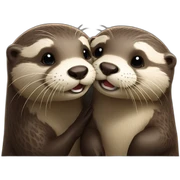 Otter kissing other otter  sticker
