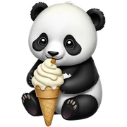 Panda eating ice cream sticker