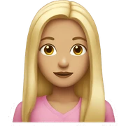 girl with blonde long hair sticker