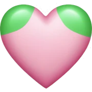 pink and green heart  sticker