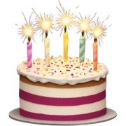 Birthday cake with sparkler candles sticker